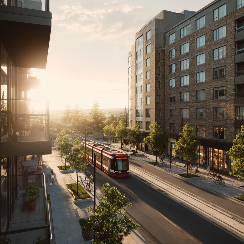 Neighbourhood featuring public transportationa and walkways